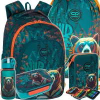 Ilustracja produktu CoolPack Zestaw Szkolny Bear 5el. Plecak Prime Pro F162968 + Worek F159968 + Piórnik F066968 + Z17968 + Z18968