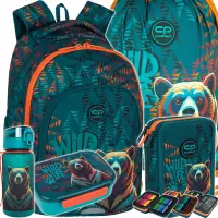 Ilustracja produktu CoolPack Zestaw Szkolny Bear 5el. Plecak Prime Pro F162968 + Worek F159968 + Piórnik F067968 + Z17968 + Z18968