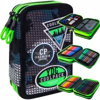 Ilustracja produktu CoolPack Jumper 3 Piórnik Trzykomorowy Z Wyposażeniem Badges Grey B67150