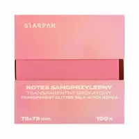 Ilustracja Starpak Notes Samoprzylepny Brokat Różowy 576529