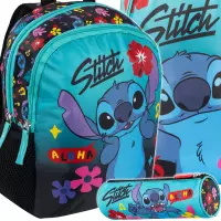 Ilustracja St.Majewski Zestaw Szkolny 3el. Stitch Mint Aloha Plecak Przedszkolny 683657 + Worek 683121 + Piórnik 683145