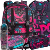Ilustracja CoolPack Zestaw Szkolny K-Pop Dark 5el. Plecak Rumi F166036 + Worek F070036 + Piórnik F060036 + 27850CP + 27713CP
