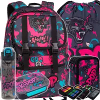 Ilustracja produktu CoolPack Zestaw Szkolny K-Pop Dark 5el. Plecak Rumi F166036 + Worek F070036 + Piórnik F067036 + 27850CP + 27713CP