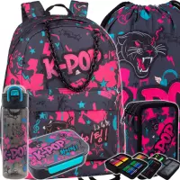 Ilustracja CoolPack Zestaw Szkolny K-Pop Dark 5el. Plecak Cross F026036 + Worek F070036 + Piórnik F067036 + 27850CP + 27713CP