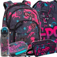 Ilustracja produktu CoolPack Zestaw Szkolny K-Pop Dark 5el. Plecak Basic Plus F003036 + Worek F070036 + Piórnik F060036 + 27850CP + 27713CP
