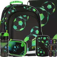Ilustracja produktu Starpak Zestaw 5el. Football Green Plecak 553117 + Worek 553118 + Piórnik 553119 + 558661 + 558652 558653