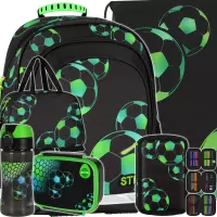 Ilustracja produktu Starpak Zestaw 6el. Football Green Plecak 553117 + Worek 553118 + Piórnik 553119 + Torba 554020 + 558661 + 558652 558653