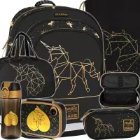 Ilustracja produktu Starpak Zestaw 5el. Gold Unicorn Plecak 486094 + Worek 529469 + Piórnik 486101 + Torba 511375 + 558660 + 558652 + 558654