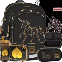 Ilustracja produktu Starpak Zestaw 5el. Gold Unicorn Plecak 486094 + Worek 507023029 + Piórnik 486101 + 558660 + 558652 + 558654