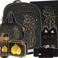 Ilustracja produktu Starpak Zestaw 6el. Złoty Kotek Plecak 507689 + Worek 529469 + Piórnik 531578 + Torba 517338 + 558660 + 558652 + 558654