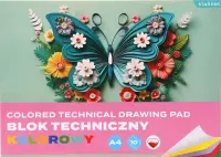 Ilustracja produktu Blok Techniczny Kolorowy A4 10 kartek Motyl 587757