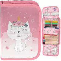 Ilustracja produktu Paso Piórnik Dwuklapkowy z Wyposażeniem Pink Cat PP26CK-P001