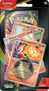 Ilustracja Pokemon TCG: Mega Evolution - Perfect Order - Premium Checklane Blister Cinderace/Raboot/Scorbunny