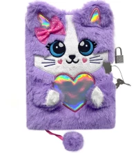 Ilustracja St. Majewski Pamiętnik z Kłódką 3D Włochacz Violet Kitty 669026