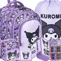 Ilustracja produktu St.Majewski Zestaw Szkolny 5el. BPL58 Kuromi Violet Plecak 693700 + Piórnik  694127 + Worek 693724 + Torebka 694097 + Portfel 695513