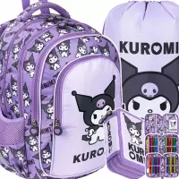 Ilustracja produktu St.Majewski Zestaw Szkolny 3el. BPL58 Kuromi Violet Plecak 693700 + Piórnik 694127 + Worek 693724 