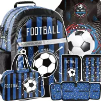 Ilustracja produktu Paso Zestaw Szkolny 4el. Football Niebieski Plecak PP25NG-116 + Piórnik PP25NG-P001BW + Worek PP25NG-712 + Torba PP25NG-074