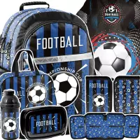 Ilustracja produktu  Paso Zestaw Szkolny 6el. Football Niebieski Plecak PP25NG-116 + Piórnik PP25NG-P001BW + Worek PP25NG-712 + Torba PP25NG-074