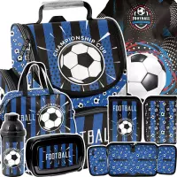 Ilustracja produktu Paso Zestaw Szkolny 6el. Football Niebieski Tornister PP25NG-525 + Piórnik PP25NG-P001BW + Worek PP25NG-712 + Torba PP25NG-074