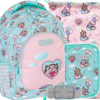Ilustracja AstraBag Zestaw Szkolny 3el Plecak AB330 Kitty's World 502024001 + Worek 507024001 + Piórnik 503024001