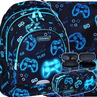 Ilustracja produktu AstraBag Zestaw Szkolny 3el Plecak AB330 Go Playing 502024017 + Worek 507024013 + Piórnik 503024062