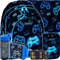 Ilustracja produktu AstraBag Zestaw Szkolny 5el Plecak AB330 Go Playing 502024017 + Worek 507024013 + Piórik 503024013 + 511025005 + 511025006