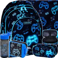 Ilustracja produktu AstraBag Zestaw Szkolny 5el Plecak AB330 Go Playing 502024017 + Worek 507024013 + Piórnik 503024062 + 511025005 + 511025006