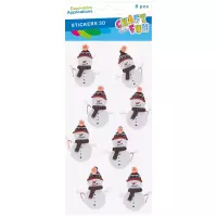 Ilustracja Craft With Fun Naklejki 3D Bałwanki 569411