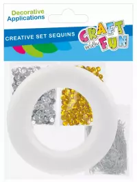 Ilustracja Craft With Fun Cekiny Metaliczne Złote/Srebrne  567259