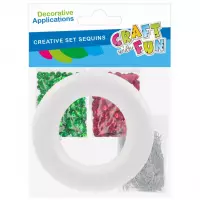 Ilustracja produktu Craft With Fun Cekiny Metaliczne Guziki Czerwone/Zielone 567258