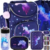 Ilustracja Starpak Zestaw Szkolny Unicorn Galaxy 5el. Tornister 531575 + Piórnik 531577 + Worek 531584 + 486109 + 542191