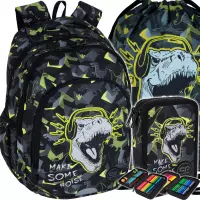 Ilustracja produktu CoolPack Zestaw Szkolny Dinopark 3el. Plecak Prime Pro F162966 + Worek F159966 + Piórnik F066966