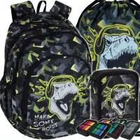 Ilustracja CoolPack Zestaw Szkolny Dinopark 3el. Plecak Prime Pro F162966 + Worek F159966 + Piórnik F067966