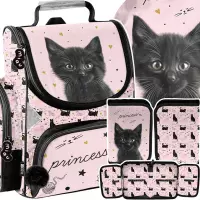 Ilustracja produktu  Paso Zestaw Szkolny 3el. Black Cat Tornister PP26BC-525 + Piórnik PP26BC-P001BW + Worek PP26BC-712