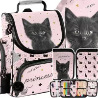 Ilustracja produktu Paso Zestaw Szkolny 3el. Black Cat Tornister PP26BC-525 + Piórnik PP26BC-P001 + Worek PP26BC-712