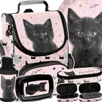 Ilustracja produktu Paso Zestaw Szkolny 5el. Black Cat Tornister PP26BC-525 + Piórnik PP26BC-013+ Worek PP26BC-712