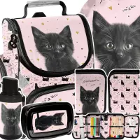 Ilustracja produktu Paso Zestaw Szkolny 5el. Black Cat Tornister PP26BC-525 + Piórnik PP26BC-P001 + Worek PP26BC-712