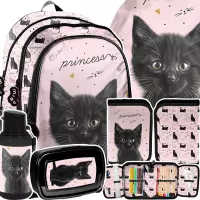 Ilustracja produktu  Paso Zestaw Szkolny 5el. Black Cat Plecak PP26BC-081 + Piórnik PP26BC-P001+ Worek PP26BC-712