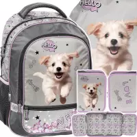 Ilustracja produktu Paso Zestaw Szkolny 3el. Maltańczyk Plecak PP26SZ-260 + Piórnik PP26SZ-P001BW+ Worek PP26SZ-712