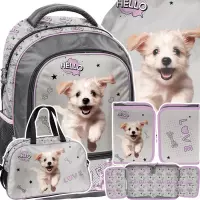 Ilustracja produktu Paso Zestaw Szkolny 4el. Maltańczyk Plecak PP26SZ-260 + Piórnik PP26SZ-P001BW+ Worek PP26SZ-712 + Torba PP26SZ-074