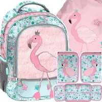 Ilustracja produktu Paso Zestaw Szkolny 3el. Flaming Plecak PP26FL-260 + Piórnik PP26FL-013 + Worek PP26FL-712