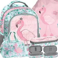 Ilustracja produktu Paso Zestaw Szkolny 4el. Flaming Plecak PP26FL-260 + Piórnik PP26FL-013 + Worek PP26FL-712 + Torba PP26FL-074