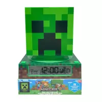 Ilustracja Lampka 3D z Budzikiem - Minecraft Creeper