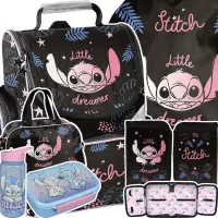 Ilustracja produktu Paso Zestaw Szkolny 6el. Stitch Black Tornister DS26YY-525 + Piórnik DS26YY-P001BW + Worek DS26YY-712 + Torba DS26YY-074