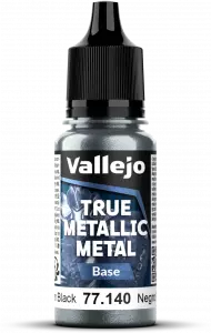 Ilustracja produktu Vallejo: 77.140 - True Metallic Metal - Base - Obsidian Black (18 ml)