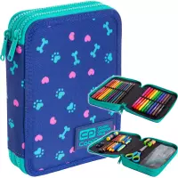 Ilustracja produktu CoolPack Jumper XL Piórnik Dwukomorowy Z Wyposażeniem Puppy Love C77253