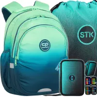 Ilustracja produktu Zestaw 3el. CoolPack Jerry Plecak Szkolny Gradient Blue Lagoon F029690 + Worek 553170 + Piórnik 553172