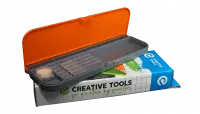 Ilustracja produktu Creative Tools: Craft Carry Case - Piórnik z Przegródkami + Mydło do pędzli - Pomarańczowy