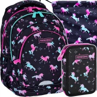 Ilustracja produktu AstraBag Zestaw Szkolny AB330 Unicorn Squad 5el. Plecak 502024087 + Piórnik 503024051 + Worek 507024046