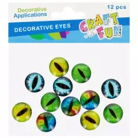 Ilustracja Craft With Fun Ozdoba Dekoracyjna Oczy Kocie 12 szt. 595638